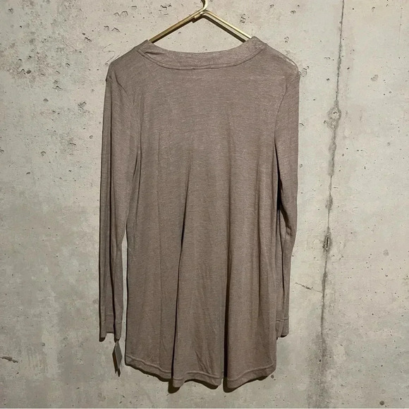 NWT Natori Speckled Interlock Long Sleeve Top Tan Brown SIZE Medium M - Picture 6 of 8
